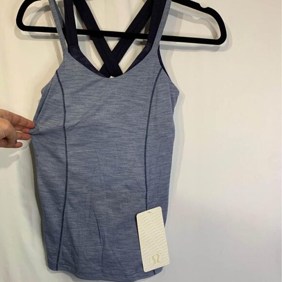 LULULEMON “run for the gold” tank. Built in bra. Size 4. New with tags. Blue. - Picture 10 of 10